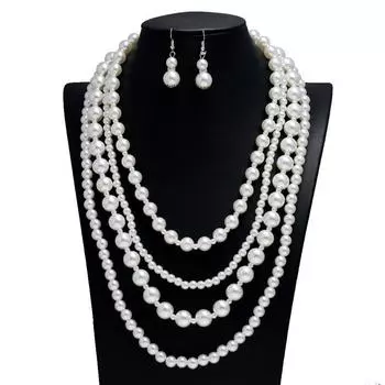 Multi-Layer Pearl Exaggerated Super Fairy Bridal Women s Sweater Chain White x281