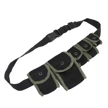 Multi Pocket Chest Bag Men Women Shoulder Bag Waist Pack Small Sling Bag Multipurpose for Travel зелёный