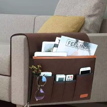 Multi-Pocket Hanging Sofa Bag, Practical Storage Bag, Non-slip, TV Remote Control, Mobile Phone, Armchair, 1Pc