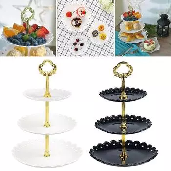 Multi Purpose 3 Tier Cake Stand Fruit Tray for Displaying Jewelry