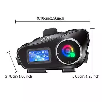 Multi-Scene Mixed Music Sharing LCD Screen Waterproof Wireless Intercom Dual Core Motorcycle Helmet Headset