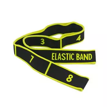 Multi-Segment Fitness Yoga Stretch Belt Dancing Elastic Band Correct Posture Tension Band Compartment Elastic Number Resistance Band 8 grid yellow