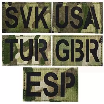 Multicam SVK США TUR GBR ESP Светоотражающая нашивка Словакия Великобритания Турция Испания Военная повязка на руку Эмблема Тактическая аппликация