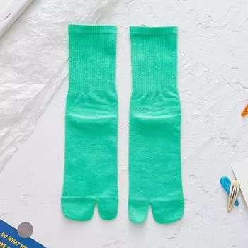 Multicolor Cotton Women Men Split Toe Long Tube Socks Hosiery Two Finger Socks Jacquard Split