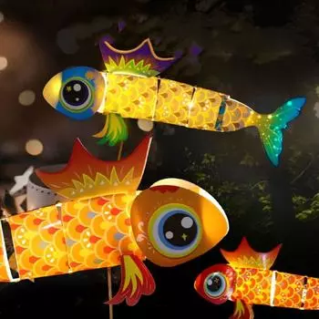Multicolor Goldfish Lantern Fish Shaped Fish Lantern Chinese Style DIY красный