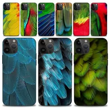 Multicolored Feathers Phone Case iphone15 14 13 12 11 Pro Max Mini X 7 8 Soft Case iPhoneXS
