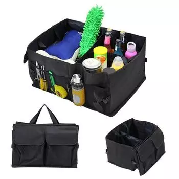 Multifunction Car Trunk Storage Bag Folding Container Tool Food Storage Organizer Bags Trunk Box for Universal Car Accessories чёрный