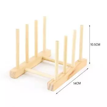 Multifunction Cups Dish Kitchen Drying Cups Shelf Wooden Stand Rack Book Display 1