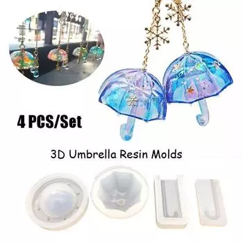 Multifunction DIY Pendant Mould Silicone UV Resin Mold Jewelry Tool Umbrella Shape Jewelry Making белый
