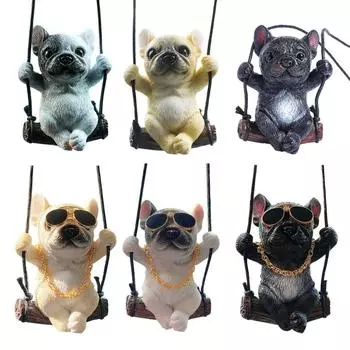 Multifunction Dog Hanging Pendant Housewarming Garden Yard Decoration without necklace белый