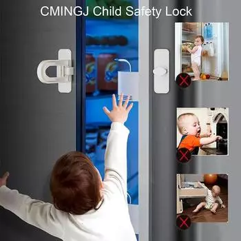 Multifunction Kids Security Protection Useful Cabinet Drawer Lock Refrigerator Door Latch Durable Plastic Baby Safety Lock белый
