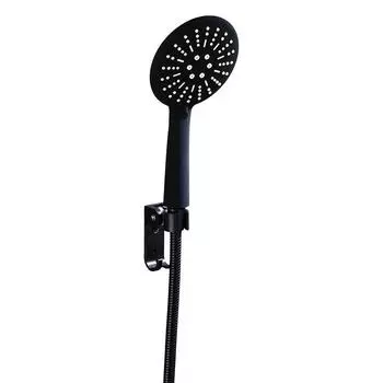 Multifunction Matte Black Hand Held Shower Head Wall Mounted Shower Set With Hose and Shower Holder