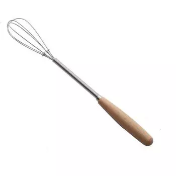 Multifunction Mini Egg Whisk Wooden Handle Hand Egg Beater Stainless Steel Egg Beater Baking Stainless Steel