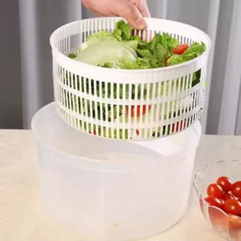 Multifunction Salad Spinner Lettuce Greens Washer Dryer Vegetable Drainer Crisper Strainer For Washing Drying Leafy Dehydrator светло-зеленый
