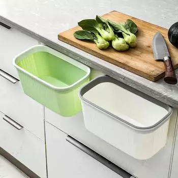 Многофункциональное настенное мусорное ведро для кухни, подвесное мусорное ведро, настенная наклейка, мусорное ведро для автомобиля, переносное ведро для хранения, домашний мусорный ящик белый