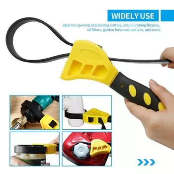 Multifunctional Belt Wrench Adjustable Rubber Strap Wrench Wrench Oil Tool Disassembly Filter Pipe Jar Wrench Opener Cartri J6D1