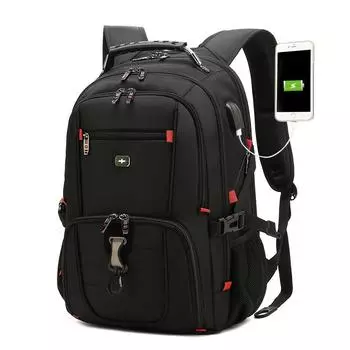 Multifunctional Business Backpack Waterproof Large Capacity Double Backpack Men s Leisure Travel Backpack Premium Sense 18 inch black label