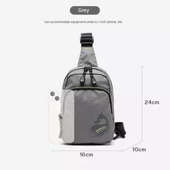 Multifunctional Canvas Travel Mobile Phone Small Shoulder Bag Firefox Outdoor Lightweight Messenger Bag New Oxford Cloth Chest Bag Women Grey
