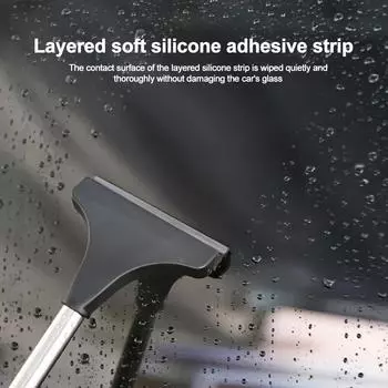 Multifunctional Car Scraper Window Wiper Extendable Snow Scraperfor Car Windshield Rearview Mirror Cleaning Tools чёрный