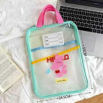 Multifunctional Cartoon File Bag Rabbit File Folder Bag School Office Supplies