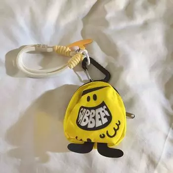 Multifunctional Cartoon Keyhain Car Keying Phone Ring Pendant Kawaii Mini Coin Bag Gift зелёный