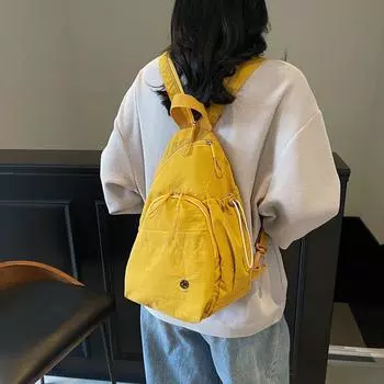 Многофункциональная нагрудная сумка, большой вместимости, дорожный рюкзак, школьный ранец, легкая дорожная сумка бежевый