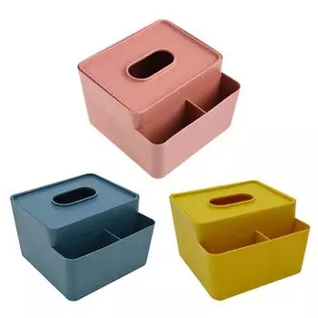 Multifunctional Desktop Tissue Box Napkin Container Remote Control Storage Box Home Office Stationery for Case Dropshipping жёлтый