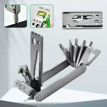 Multifunctional EDC Tool 23 In 1 Hand Tools Set Screwdrivers Hex Wrench High Hardness Fold Bicycle Repair Manual Tools Multitool чёрный