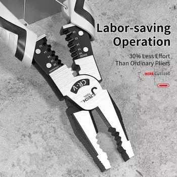 Многофункциональные плоскогубцы для электромонтажных работ Универсальный инструмент для резки проводов Универсальные диагональные плоскогубцы Плоскогубцы с острыми губками Инструменты для ремонта оборудования