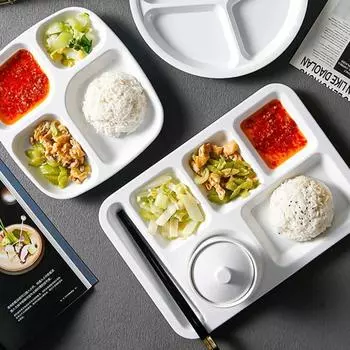 Multifunctional Food Dinner Plates Plastic Canteen Rice Plate Fast Food Tray School Canteen 1