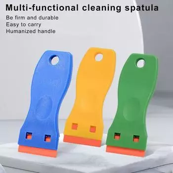 Многофункциональная лопатка для удаления клея, компактный инструмент для удаления наклеек с эргономичной ручкой, портативный, универсальный зелёный