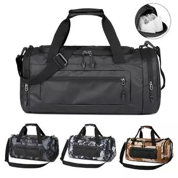 Multifunctional Gym Sports Bags Large Capacity Men Fitness Training Backpacks with Shoe Compartment and Wet Pocket Handbags чёрный