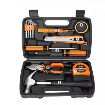 Многофункциональный набор инструментов для дома, полный набор ручного оборудования, универсальный бытовой набор электрика, электрическая дрель золотой