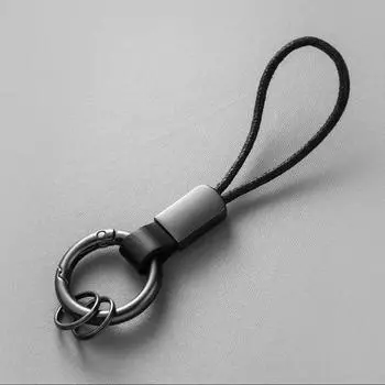Multifunctional Leather Waist Hanging Key Chain Zinc Zinc Alloy Car Trinket Keyring Men Birthday Black Leather