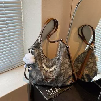 Multifunctional messenger bag, women s new backpack, high-end commuter shoulder large-capacity tote bag чёрный