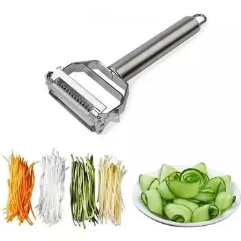 Multifunctional Shredder Fruit Peeler Durable Stainless Steel Kitchen Home Fruit And Vegetable Peeler Carrot Potato серебряный
