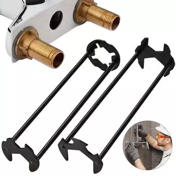 Многофункциональный ключ для раковины, инструмент для ремонта сантехники, четырехзахватный шестигранный ключ под раковиной, универсальный ключ для крана 7 размеров для ванной трубы