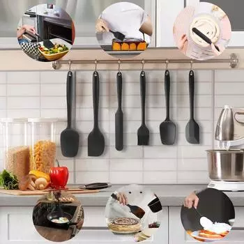 Multifunctional Spatula Oil Brush Baking Set Silicone Spatula 6-Piece Set Silicone Kitchenware 6-Piece Set Baking Accessories