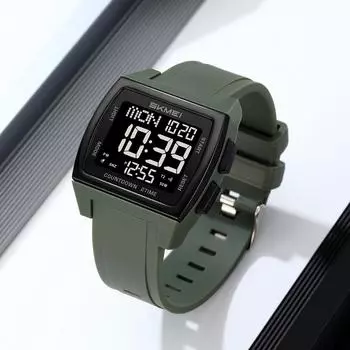 Multifunctional square electronic watch, men s and women s watches, luminous waterproof electronic watches, couples розовый