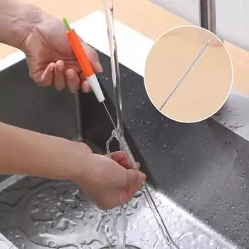 Multifunctional Straw Brush Milk Bottle Straw Brush Small Brush Cleaner Tools оранжевый