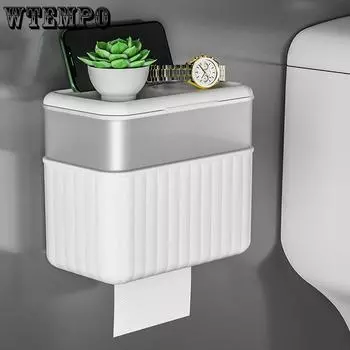 Многофункциональная коробка для салфеток, стойка для хранения рулонов бумаги, настенный держатель для туалетной бумаги для кухни, для ванной комнаты 22.5*13.3*20cm белый