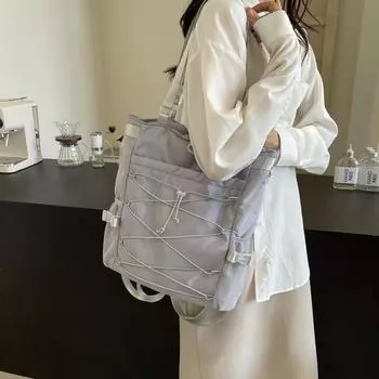 Многофункциональная сумка-тоут, большой емкости, женский рюкзак, сумка через плечо для поездок на работу светло-серый