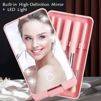 Multifunctional USB Rechargeable LED Lights Makeup with Mirror Mirror Compact Mirror Led Mirror Mirror Makeup белый