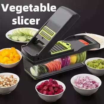 Multifunctional Vegetable Chopper 14/16 in 1 Slicer Shredder with Basket Fruit Slicer Potato Shredder Carrot Grind Gadgets
