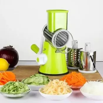Multifunctional Vegetable Slicer Cutter Chopper Vegeta Graters Shredders Fruit Rotary Handle Not Hurting Hands Kitchen Gadgets зелёный