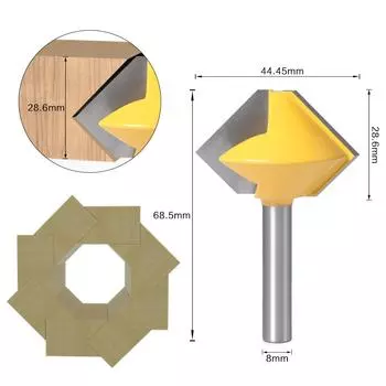Multilateral Tenon Cutter Woodworking Milling Cutter, Jigsaw Cutter, Hexagonal Octagonal Twelve-Sided Tenon Cutter Barrel Cutter 8 handles on eight sides