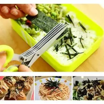 Multilayer Kitchen Scissors Stainless Steel Vegetable Cutter Scallion Herb Nori Spice Cooking Tools Cutting Kitchen Accessories