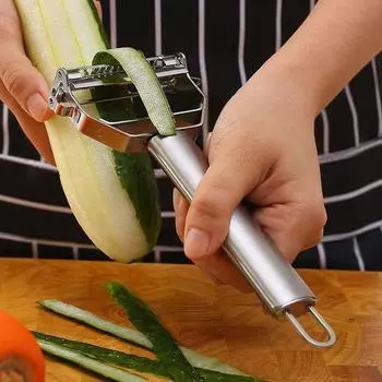 Multiple-Function Fruit And Vegetable Peeler Kitchen Vegetable Peeler Stainless Steel Melon Planer Double-Head Peeler Household