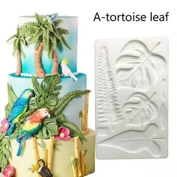 Multiple Graphic Turtle Leaf Lavender Flamingo Parrot Model Cute Fruit Shape Silicone Cake Decorate Mold Home KitchenBaking Tool Tortoisel