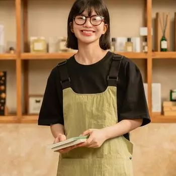 Multiple Pockets Vest Apron Adjustable Cooking Apron Resistant Dirt Apron Female зелёный